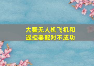 大疆无人机飞机和遥控器配对不成功