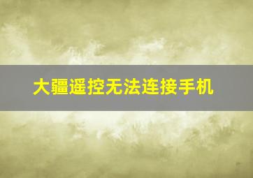 大疆遥控无法连接手机