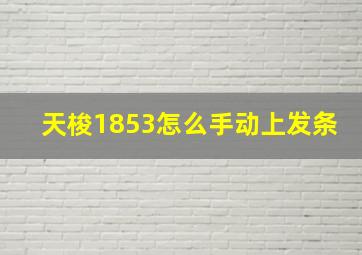 天梭1853怎么手动上发条