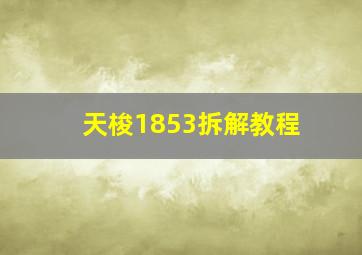 天梭1853拆解教程