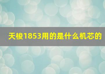 天梭1853用的是什么机芯的