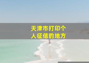 天津市打印个人征信的地方