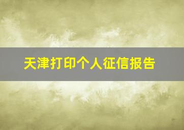 天津打印个人征信报告