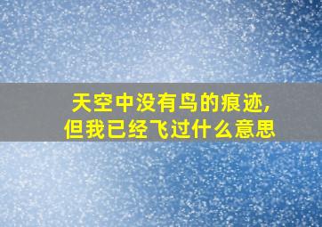 天空中没有鸟的痕迹,但我已经飞过什么意思