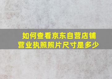 如何查看京东自营店铺营业执照照片尺寸是多少