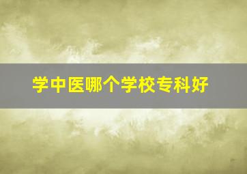 学中医哪个学校专科好