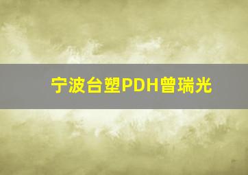 宁波台塑PDH曾瑞光