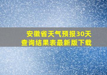 安徽省天气预报30天查询结果表最新版下载