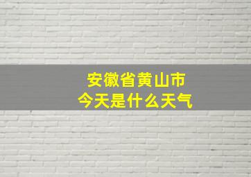 安徽省黄山市今天是什么天气