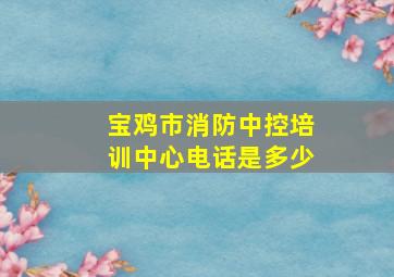 宝鸡市消防中控培训中心电话是多少