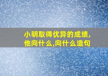 小明取得优异的成绩,他向什么,向什么造句