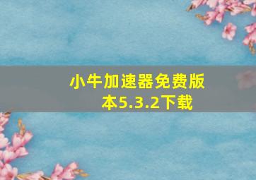 小牛加速器免费版本5.3.2下载