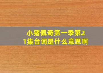 小猪佩奇第一季第21集台词是什么意思啊