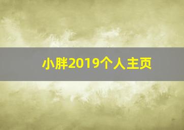 小胖2019个人主页