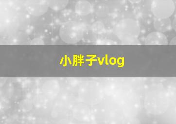 小胖子vlog