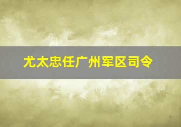 尤太忠任广州军区司令