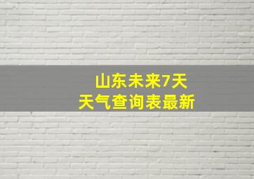 山东未来7天天气查询表最新