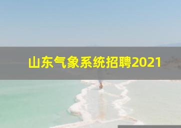 山东气象系统招聘2021