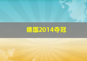 德国2014夺冠