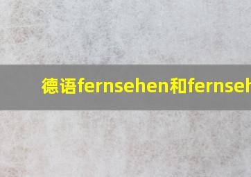 德语fernsehen和fernseher