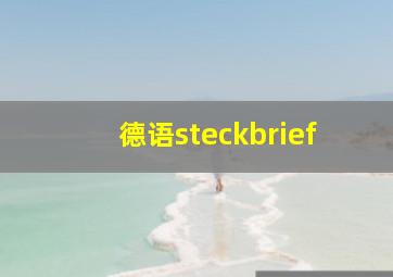 德语steckbrief