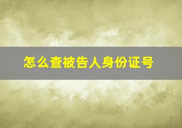 怎么查被告人身份证号