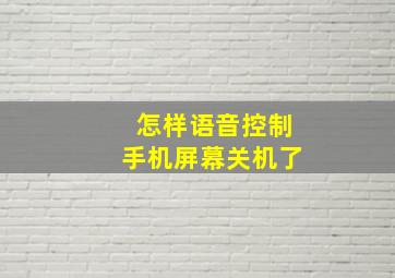 怎样语音控制手机屏幕关机了