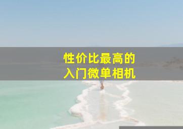 性价比最高的入门微单相机