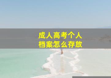 成人高考个人档案怎么存放