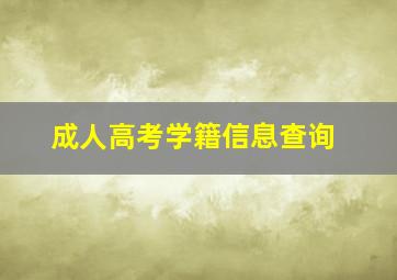 成人高考学籍信息查询