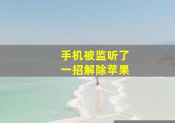 手机被监听了一招解除苹果