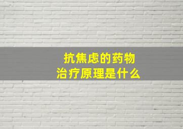 抗焦虑的药物治疗原理是什么