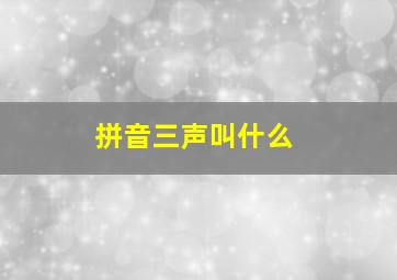 拼音三声叫什么