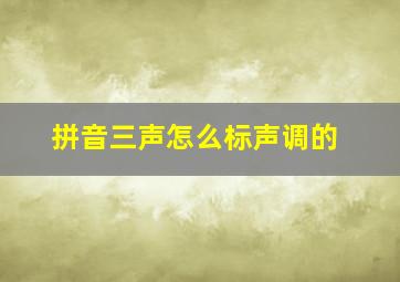 拼音三声怎么标声调的