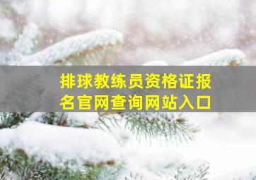 排球教练员资格证报名官网查询网站入口