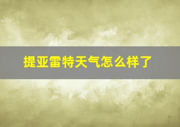 提亚雷特天气怎么样了