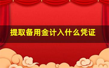 提取备用金计入什么凭证