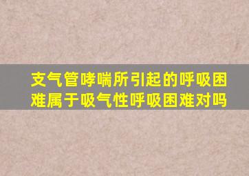 支气管哮喘所引起的呼吸困难属于吸气性呼吸困难对吗