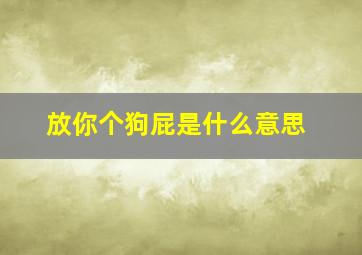 放你个狗屁是什么意思