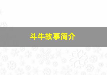 斗牛故事简介