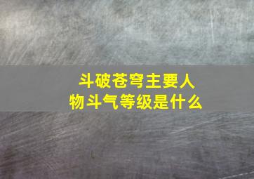 斗破苍穹主要人物斗气等级是什么