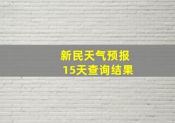 新民天气预报15天查询结果