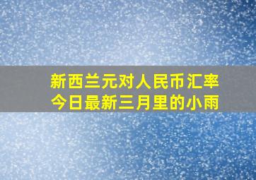 新西兰元对人民币汇率今日最新三月里的小雨