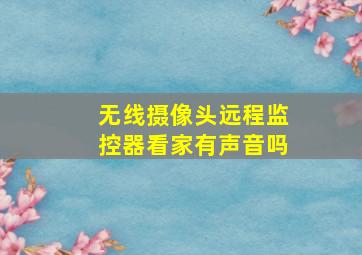 无线摄像头远程监控器看家有声音吗