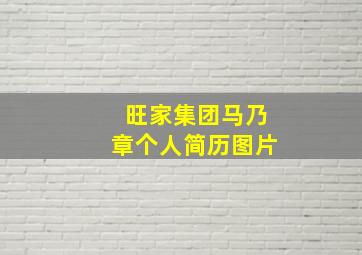 旺家集团马乃章个人简历图片