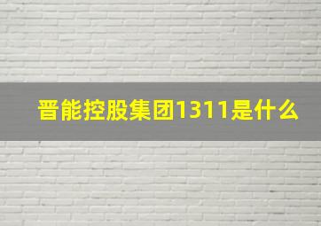 晋能控股集团1311是什么