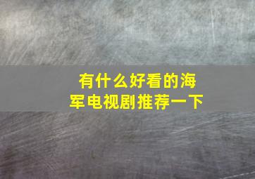 有什么好看的海军电视剧推荐一下