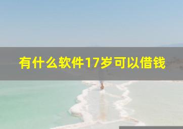 有什么软件17岁可以借钱