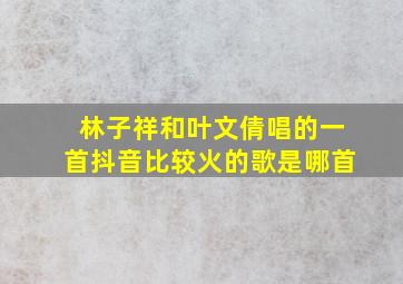 林子祥和叶文倩唱的一首抖音比较火的歌是哪首