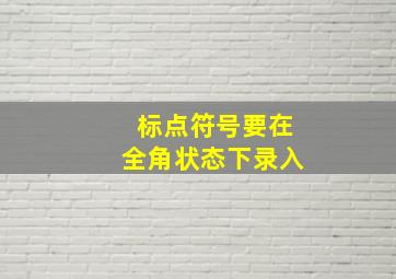 标点符号要在全角状态下录入